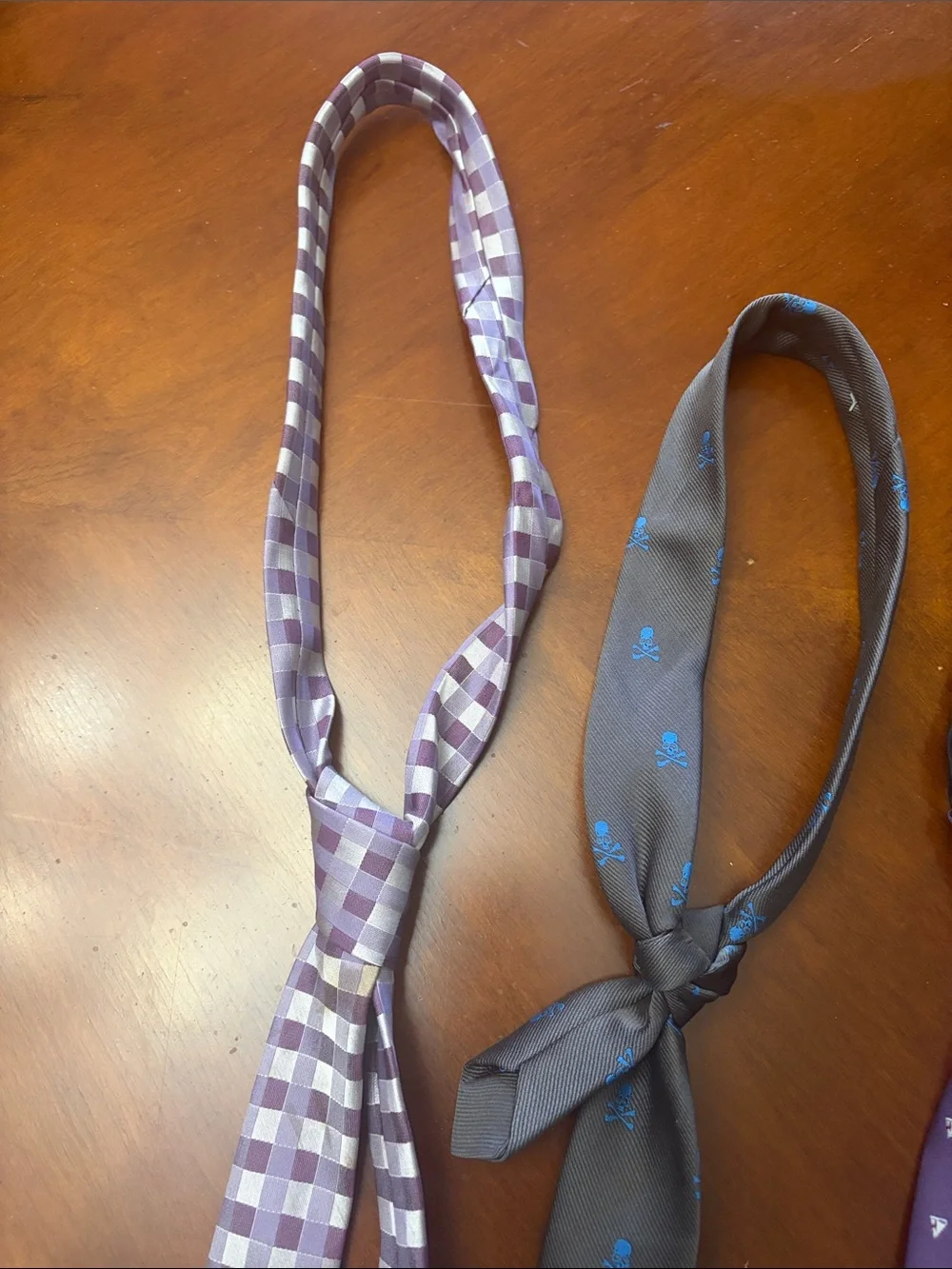 Kids' Purple Patterned Regular & Clip-On Ties - Set of Three